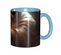 Apbdffjnf Ghost Holding A Jack O Lantern Print Ceramic Coffee Mugs, 11 Oz Ceramic Mugs Tea Cups with Handle for Office and Home Sky Blue