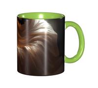 Apbdffjnf Ghost Holding A Jack O Lantern Print Ceramic Coffee Mugs, 11 Oz Ceramic Mugs Tea Cups with Handle for Office and Home Green