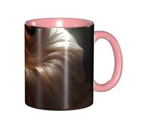 Apbdffjnf Ghost Holding A Jack O Lantern Print Ceramic Coffee Mugs, 11 Oz Ceramic Mugs Tea Cups with Handle for Office and Home Pink