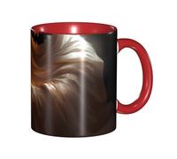 Apbdffjnf Ghost Holding A Jack O Lantern Print Ceramic Coffee Mugs, 11 Oz Ceramic Mugs Tea Cups with Handle for Office and Home Red