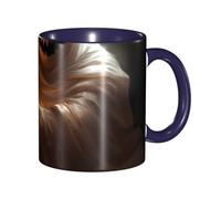 Apbdffjnf Ghost Holding A Jack O Lantern Print Ceramic Coffee Mugs, 11 Oz Ceramic Mugs Tea Cups with Handle for Office and Home Navy Blue