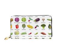 Apbdffjnf Introduction of Various Vegetables Print Women Wallet Leather Long Purse Travel Purse Credit Card Holder Zipper Purse Handbag