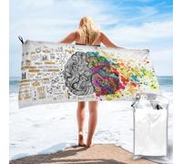 Apbdffjnf Left and Right Brain Advantage Print Bath Towel Quick Dry Beach Towel Super Absorbent Microfiber Towels for Travel Beach Gym 31.5"x63"