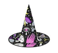 Apbdffjnf Magic Witch Witchcraft Bohemian Drawing Print Halloween Witch Hat Pointed Witch Hat Costume Accessory for Halloween Party Decoration