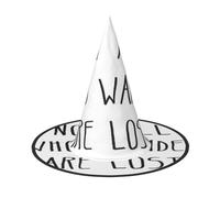 Apbdffjnf Not All Who Wander Are Lost Print Halloween Witch Hat Pointed Witch Hat Costume Accessory for Halloween Party Decoration