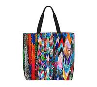 Apbdffjnf Origami Multicolor Papercraft Cranes Print Totes Bag Shoulder Handbags Big Capacity Reusable Shopper Bag For Women Girls