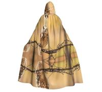 Apbdffjnf (Owl Standing on The Tree) Print Adult Thick Hooded Cloak Unisex Cloak with Hood, Halloween Hooded Cape for Women Men Soft and Elastic