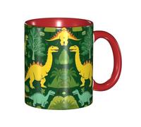 Apbdffjnf Palm Leaf Print Ceramic Coffee Mugs, 11 Oz Ceramic Mugs Tea Cups with Handle for Office and Home Red