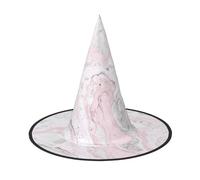 Apbdffjnf Pink Abstract Ink Marble Gray Artistic Print Halloween Witch Hat Pointed Witch Hat Costume Accessory for Halloween Party Decoration