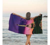 Apbdffjnf Purple Eiffel Tower Printed Bath Towel, 27.5"x55" Quick Dry Soft Super Absorbent Microfiber Towels for Indoor Outside Travel Beach Gym