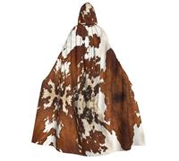 Apbdffjnf (Red and white cowhide) Print Adult Thick Hooded Cloak Unisex Cloak with Hood, Halloween Hooded Cape for Women Men Soft and Elastic