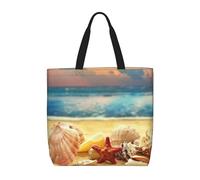 Apbdffjnf Seashells on the sandy beach Printed Totes Bag Shoulder Handbags Big Capacity Reusable Shopper Bag for Women Girls