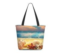 Apbdffjnf Seashells on the sandy beach Printed Totes Bag Shoulder Handbags Big Capacity Reusable Shopper Bag for Women Girls