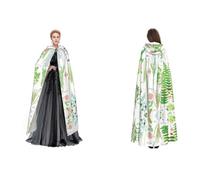 Apbdffjnf (Springtime Herb Garden) Print Adult Hooded Cape Mysterious Hooded Cloak for Halloween Costume Party Christmas Cosplay