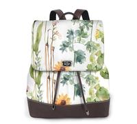 Apbdffjnf Springtime Herb Garden Print Women'S Leather Backpack Ladies Fashion Leather Casual Daypack Travel Bag Schoolbags