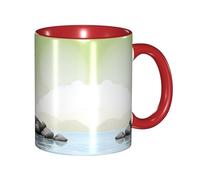 Apbdffjnf Stone Print Ceramic Coffee Mugs, 11 Oz Ceramic Mugs Tea Cups with Handle for Office and Home Red