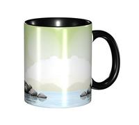 Apbdffjnf Stone Print Ceramic Coffee Mugs, 11 Oz Ceramic Mugs Tea Cups with Handle for Office and Home Black