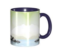 Apbdffjnf Stone Print Ceramic Coffee Mugs, 11 Oz Ceramic Mugs Tea Cups with Handle for Office and Home Navy Blue