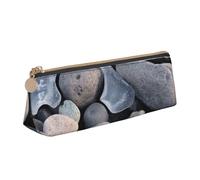 Apbdffjnf Stones Under Ice Print Triangle Pencil Case Leather Pencil Bag Pen Pouch Makeup Bag for Women Men School Office and Travel