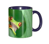 Apbdffjnf Tree Frog Print Ceramic Coffee Mugs, 11 Oz Ceramic Mugs Tea Cups with Handle for Office and Home Navy Blue