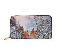 Apbdffjnf Wandering in the Winter Light Print Women Wallet Leather Long Purse Travel Purse Credit Card Holder Zipper Purse Handbag