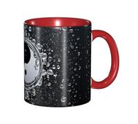 Apbdffjnf Ying Yang Diagram Print Ceramic Coffee Mugs, 11 Oz Ceramic Mugs Tea Cups with Handle for Office and Home Red