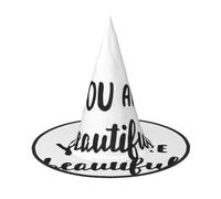 Apbdffjnf You are Beautiful Print Halloween Witch Hat Pointed Witch Hat Costume Accessory for Halloween Party Decoration
