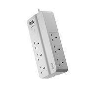 APC by Schneider Electric Surge Arrest Essential - PM6-UK (6 Outlets, Equipment Protection Policy 50.000 €), White