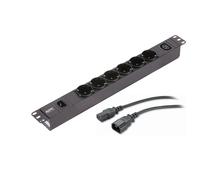 APC Easy Rack PDU, Basic, 1U, 1 Phase, 2.3kW, 230V, 10A, 6 SCHUKO and 1 C13 outlets, IEC60320 C14 inlet