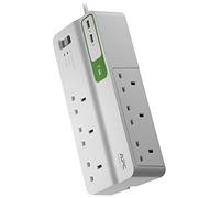 APC Surge Arrest Essential - PM6U-UK - 6 outlets - 2 USB charging ports - Equipment Protection Policy 50.000 €,White