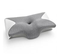 APCE Memory Foam Pillow for Neck Pain Relief - Ergonomic Contour Support Pillow for Side Sleepers - Adjustable Orthopedic Bed Pillows with Breathable Removable Pillowcase(Smoky Grey)
