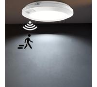 APCENS Battery Operated Motion Sensor Light Indoor, 6.3", 210LM, 6000K Cool White, Stick-on or Screw Mount for Ceiling/Wall, for Closet, Pantry, Shed, Cabinet, Stairwell, Hallway, 1-Pack