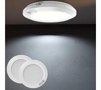 APCENS Battery Operated Motion Sensor Light Indoor, 6.3" Wireless Closet Lights, Stick-On Ceiling/Wall Mount for Pantry/Cabinet/Shed, 6000K Cool White, 2-Pack