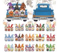 APCGSM 16PCS Interchangeable Diamond Painting Welcome Sign for Front Door Holiday Gnome Decor Blue Truck Hanging Sign Diamond Art Painting Kits for Adults Interchangeable Seasonal Decor for Home Wall