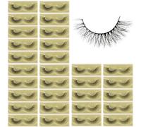APCYUST Lashes Mink Bulk 30 Pair Wholesale Lashes 5D Fluffy Eyelashes Wholesale Faux Mink Eyelashes Natural Medium Length Fake Lash with Portable Pack (Semi-Full 30 Pairs)