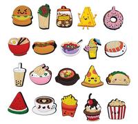 APDDHJ 20pcs Foods Shoe Charms, Cute Food & Animals Shoes Charms for Clog Cartoon Shoes Shoe Clips Decoration Cute Shoes Accessories with Buttons for Women Adults Kids Teens Boys Girls Gifts