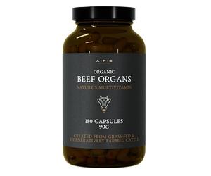 APE Nutrition Organic Beef Organs | 180 Capsules | 100% Grass Fed Liver Kidney Heart Organ Premium Ancestral Supplement | No Antibiotics Hormones or GMOs