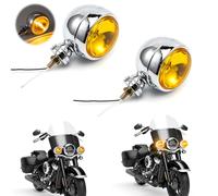 APEBAZY 2 PCS Motorcycle Spotlights Round Motorcycle Auxiliary Lights Running Lights Compatible with Chopper Bobber Cruises Softail 883 Steed VLX 400 600 Magna 250 750 (Yellow)