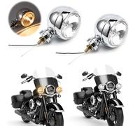 APEBAZY 2 PCS Motorcycle Spotlights Round Motorcycle Auxiliary Lights Running Lights Compatible with Chopper Bobber Cruises Softail 883 Steed VLX 400 600 Magna 250 750 (White)