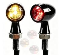 APEBAZY 2 PCS Universal LED Motorcycle Indicators E24 E-mark 12V metal Mini Motorbike Indicator Compatible with Scooter Quad Cruisers