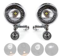 APEBAZY Chrom Motorcycle Auxiliary Lights Chrome Motorbike Fog Lights Motorcycle Spotlights Compatible with Shadow VT 750 1100