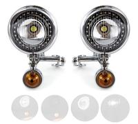 APEBAZY Chrom Motorcycle Auxiliary Lights Chrome Motorcycle Spotlights Motorbike Fog Lights Compatible with Shadow VT 750 1100 VTX 1
