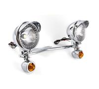 APEBAZY Chrom Motorcycle Auxiliary Lights with Bracket Chrome Motorcycle Spotlights Motorbike Fog Lights Compatible with Shadow VT 750 1100 VTX 1