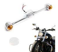 APEBAZY Motorcycle Auxiliary Lights Chrome Motorbike Spotlights Aluminium shell Motorcycle Indicators for VLX400 VT 750 1100 VTX 1 (Chrome)