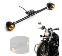 APEBAZY Motorcycle Auxiliary Lights Chrome Motorbike Spotlights Aluminium shell Motorcycle Indicators for VLX400 VT 750 1100 VTX 1 (Black)