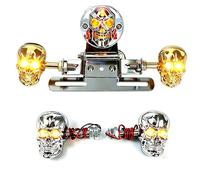 APEBAZY Motorcycle Tail Light LED Motorcycle Rear Light Skull E-approved Compatible with Street Cruiser Chopper