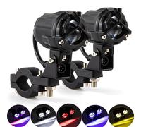 APEBAZY Universal Auxiliary Headlights Motorcycle 2 PCS Fog Light Motorbike LED Motorcycle Spotlights Compatible with Chopper Bobber Cruiser Cafe Racer ATV