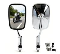 APEBAZY Universal Motorcycl Mirrors Chrome Motorbike Wing Mirrors 8mm 10mm Motorcycle Rearview Mirror Compatible with ATV Scooter Dirt Bike Cruiser (chrome)