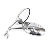 APEBAZY Universal Motorcycle Mirrors Oval Chrome Rearview Mirrors 10MM Motorbike Side Mirror FOR xt 600 virago 125 535 1100 vmax 1200
