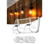 (ApeBest) Light Clips for Outside String Lights: 25 Pack Adhesive Hooks for Outdoor String Lights - Outdoor Light Clips for Patio Balcony Fence - Rope Led Light Strip Christmas Decor Hooks